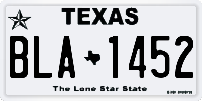 TX license plate BLA1452