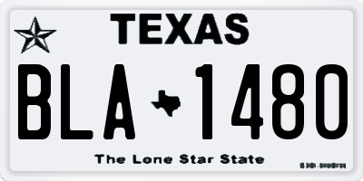 TX license plate BLA1480