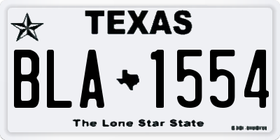 TX license plate BLA1554