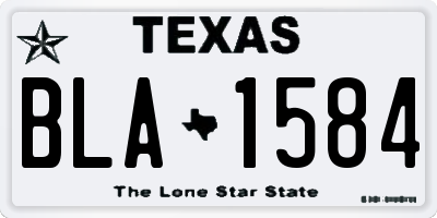 TX license plate BLA1584