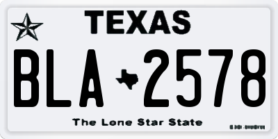 TX license plate BLA2578