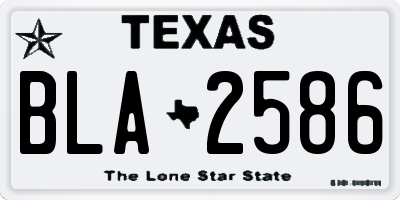 TX license plate BLA2586