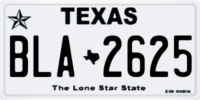 TX license plate BLA2625