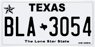 TX license plate BLA3054