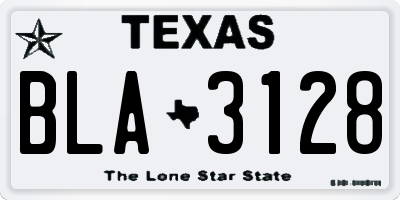 TX license plate BLA3128