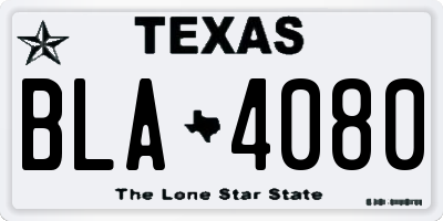 TX license plate BLA4080
