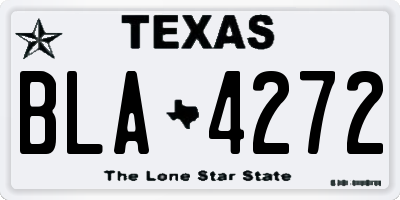 TX license plate BLA4272