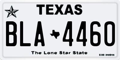 TX license plate BLA4460