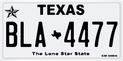 TX license plate BLA4477