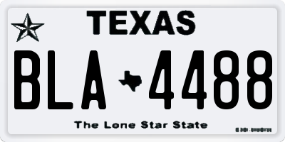 TX license plate BLA4488