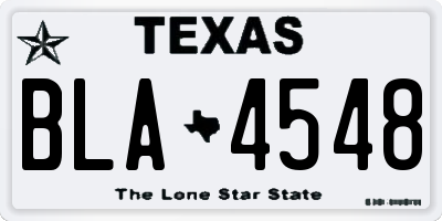 TX license plate BLA4548