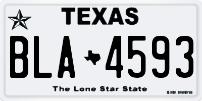 TX license plate BLA4593