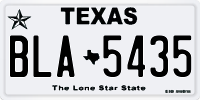 TX license plate BLA5435