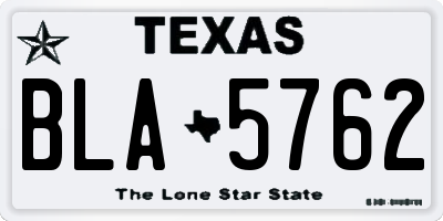 TX license plate BLA5762