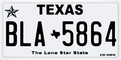 TX license plate BLA5864