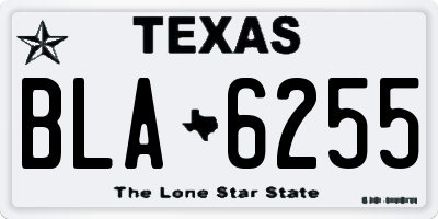 TX license plate BLA6255