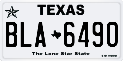 TX license plate BLA6490