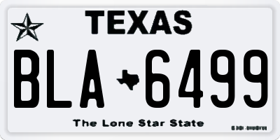 TX license plate BLA6499