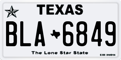 TX license plate BLA6849
