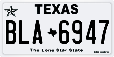 TX license plate BLA6947