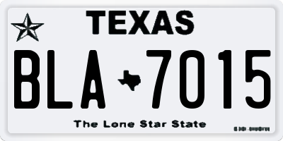 TX license plate BLA7015