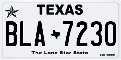 TX license plate BLA7230