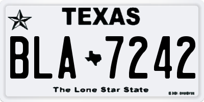 TX license plate BLA7242
