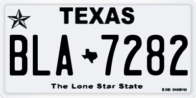 TX license plate BLA7282