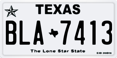 TX license plate BLA7413