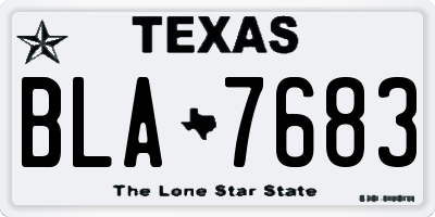TX license plate BLA7683