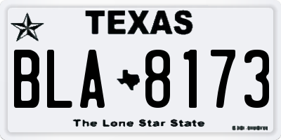 TX license plate BLA8173