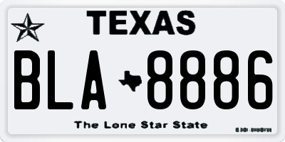 TX license plate BLA8886