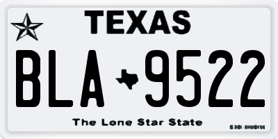 TX license plate BLA9522