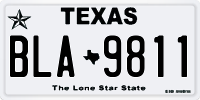 TX license plate BLA9811