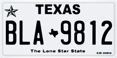 TX license plate BLA9812