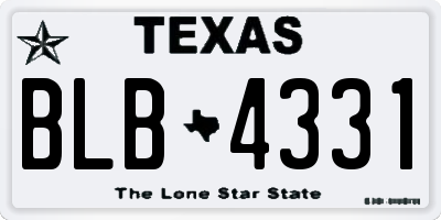 TX license plate BLB4331