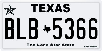 TX license plate BLB5366