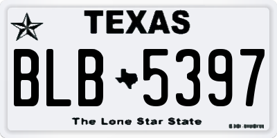 TX license plate BLB5397
