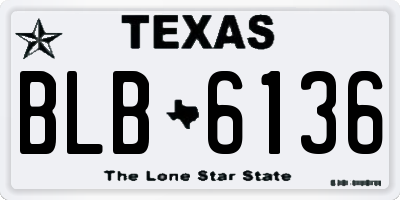 TX license plate BLB6136