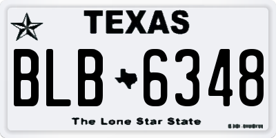TX license plate BLB6348