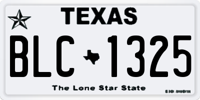 TX license plate BLC1325