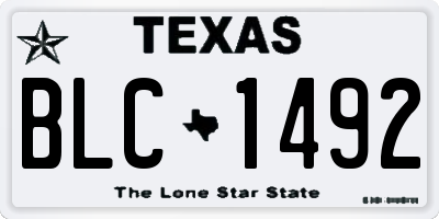 TX license plate BLC1492