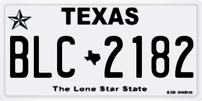 TX license plate BLC2182