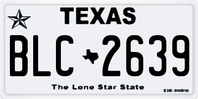 TX license plate BLC2639