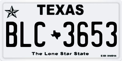 TX license plate BLC3653