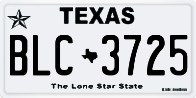 TX license plate BLC3725