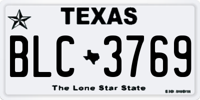 TX license plate BLC3769