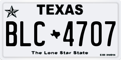 TX license plate BLC4707