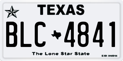 TX license plate BLC4841