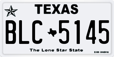 TX license plate BLC5145